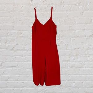 LOFT Red Spaghetti Strap Jumpsuit